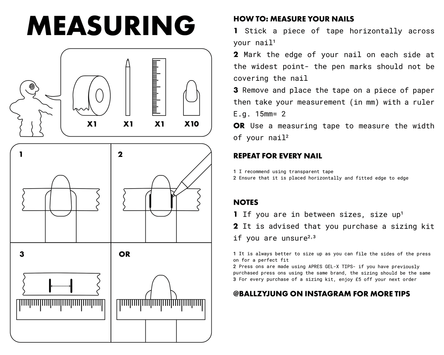 How to measure your nails for press ons